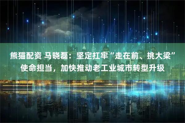 熊猫配资 马晓磊：坚定扛牢“走在前、挑大梁”使命担当，加快推动老工业城市转型升级