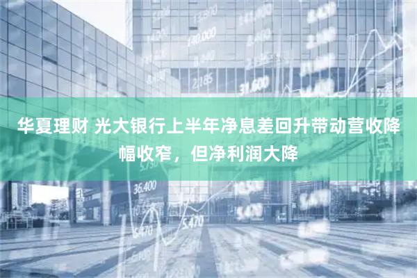 华夏理财 光大银行上半年净息差回升带动营收降幅收窄，但净利润大降